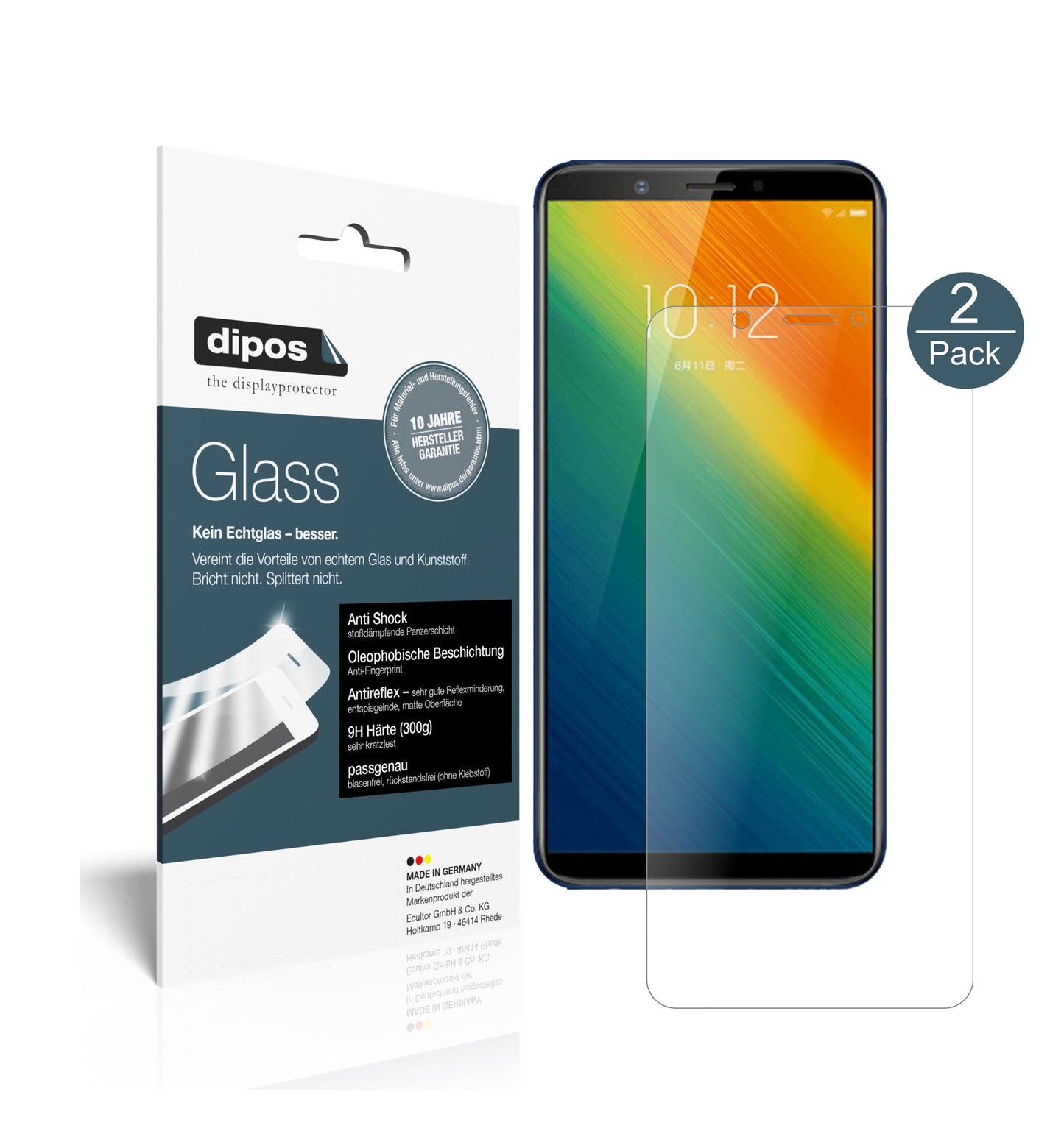 Mattes Panzerglas: Schutz vor Brüchen, Fingerabdrücken und Bildschirmblendung für Lenovo-K5 Note 2018