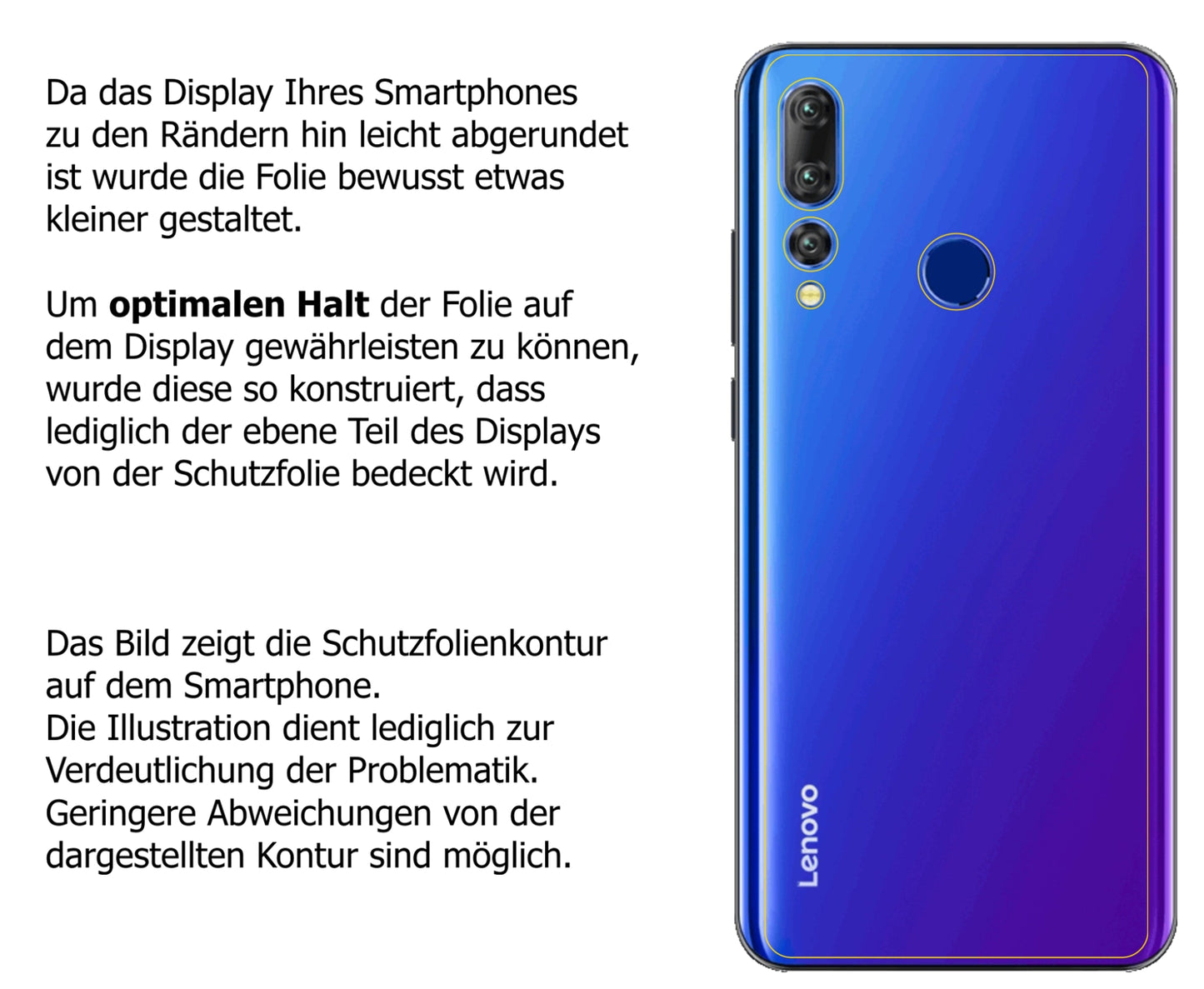Dünne und klare Folie passend zugeschnitten für Lenovo K6 Enjoy Rückseite