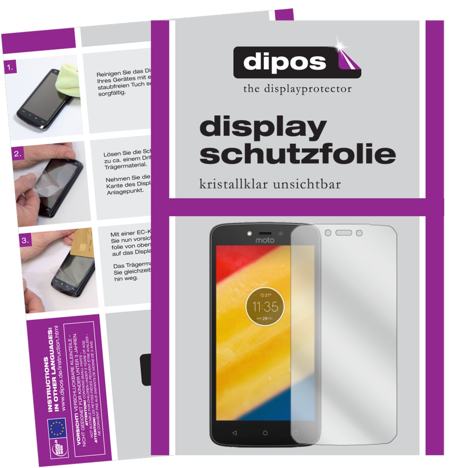 Kristallklare, dünne Schutzfolie: Kratzfest & passgenau für Lenovo-Moto C Plus