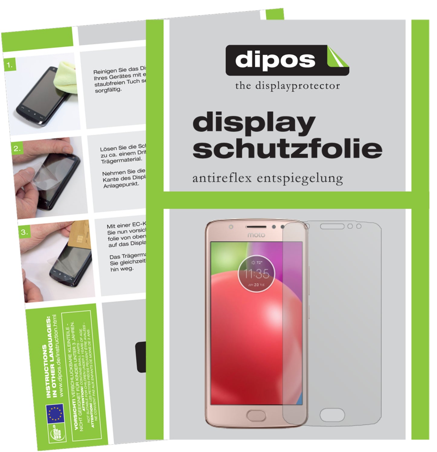 Mattes Panzerglas: Entspiegelte, dünne Folie, Fingerabdruckresistenz und Bildschirmschutz für Lenovo-Moto E4