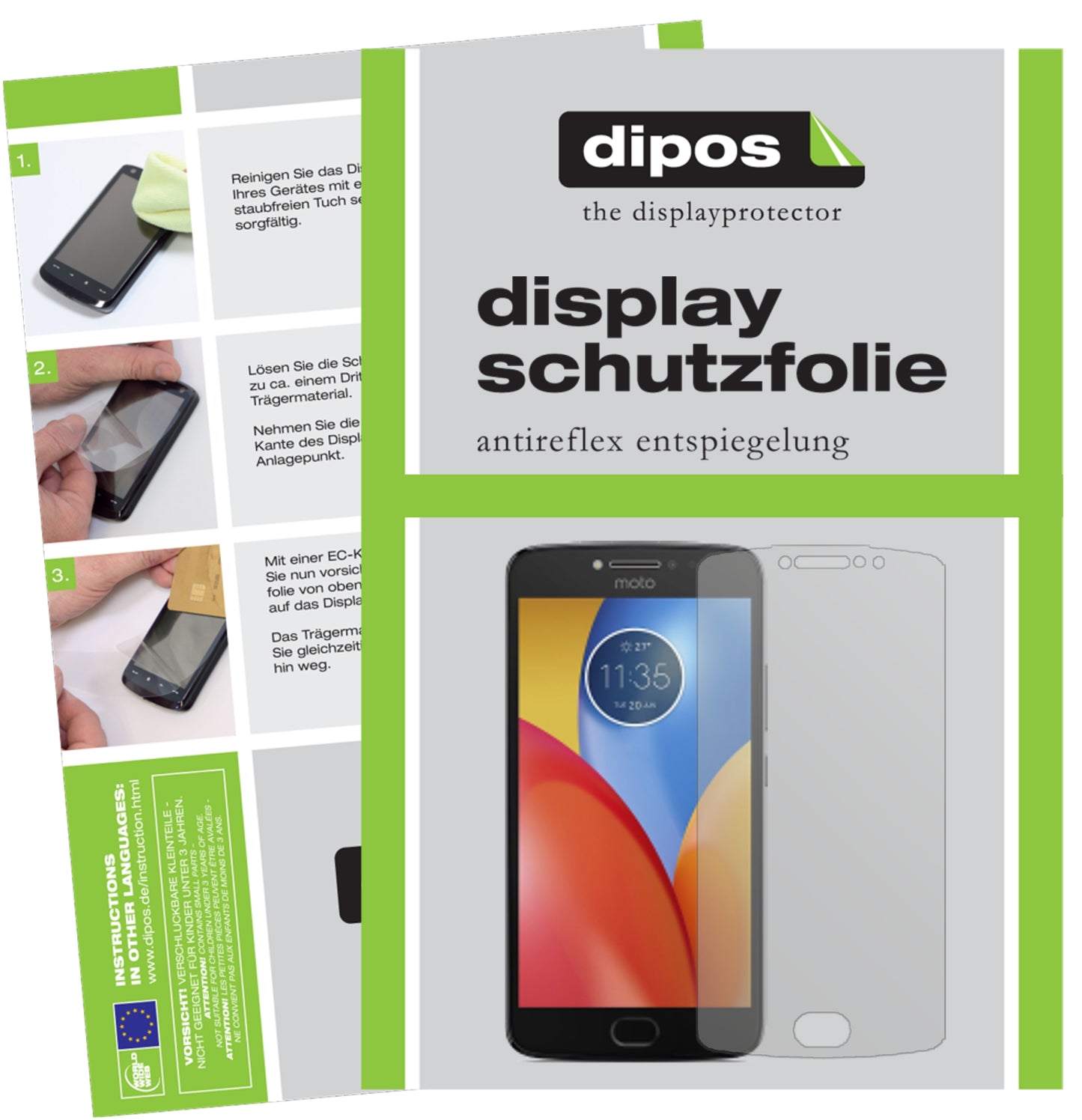 Mattes Panzerglas: Entspiegelte, dünne Folie, Fingerabdruckresistenz und Bildschirmschutz für Lenovo-Moto E4 Plus