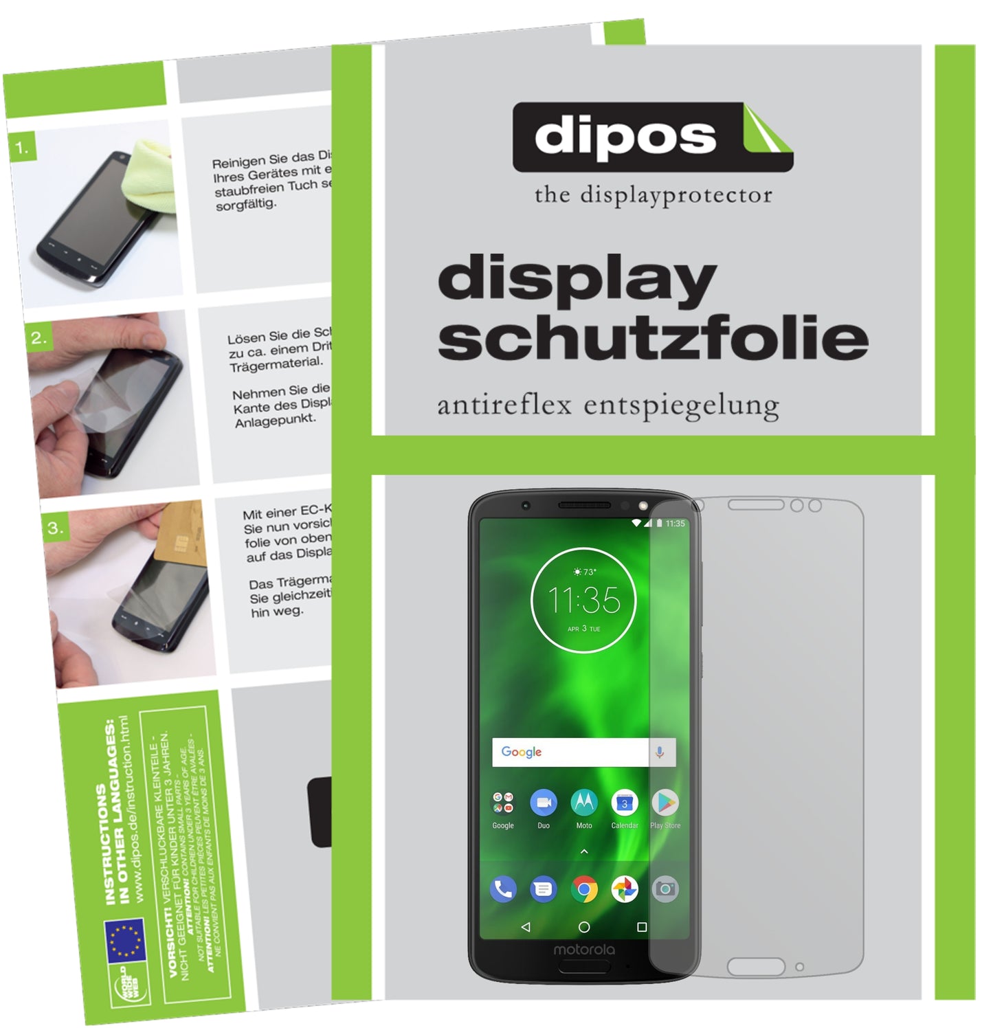 Mattes Panzerglas: Entspiegelte, dünne Folie, Fingerabdruckresistenz und Bildschirmschutz für Lenovo-Moto G6