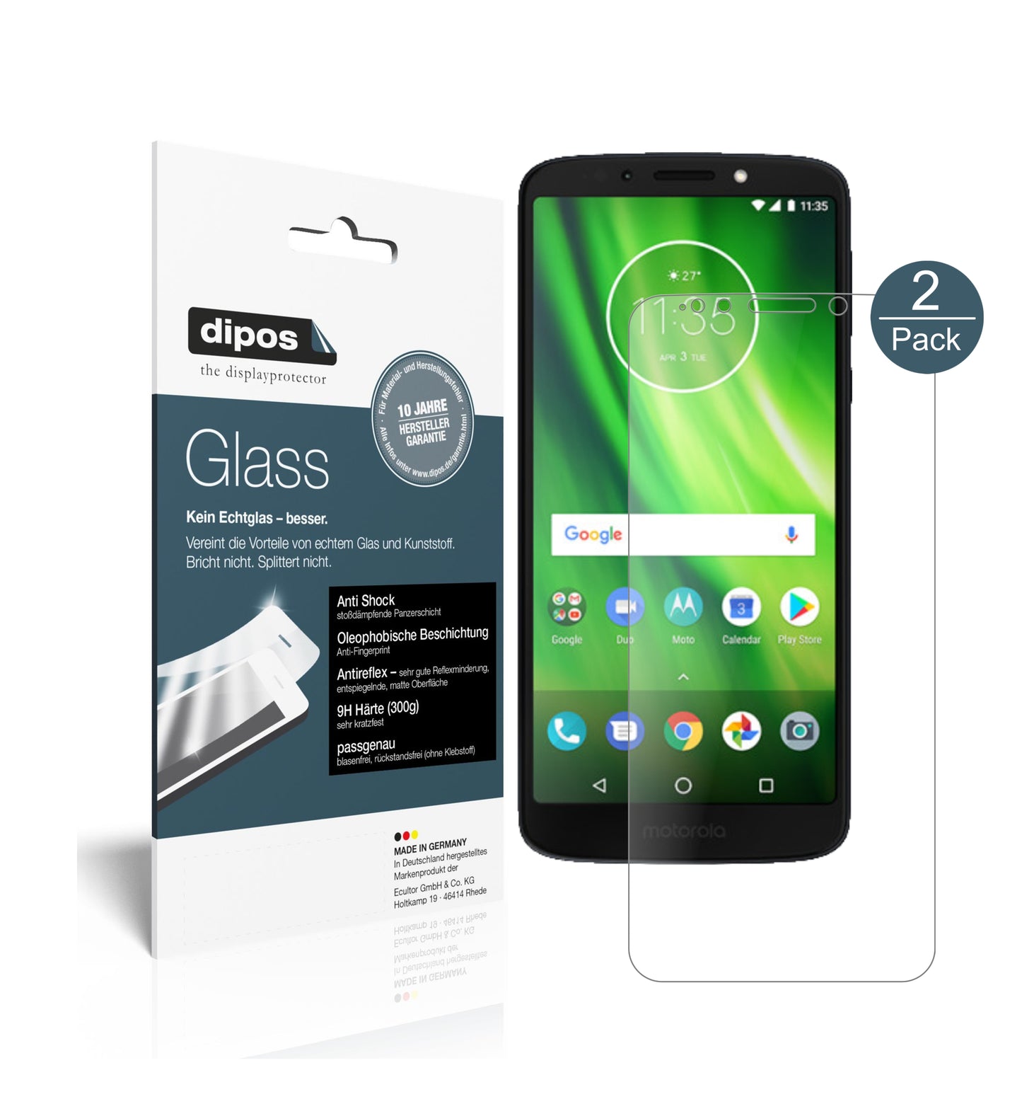 Mattes Panzerglas: Schutz vor Brüchen, Fingerabdrücken und Bildschirmblendung für Lenovo-Moto G6 Play