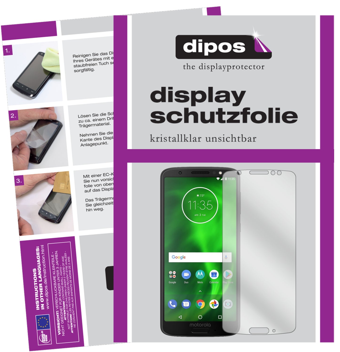 Kristallklare, dünne Schutzfolie: Kratzfest & passgenau für Lenovo-Moto G6 Plus