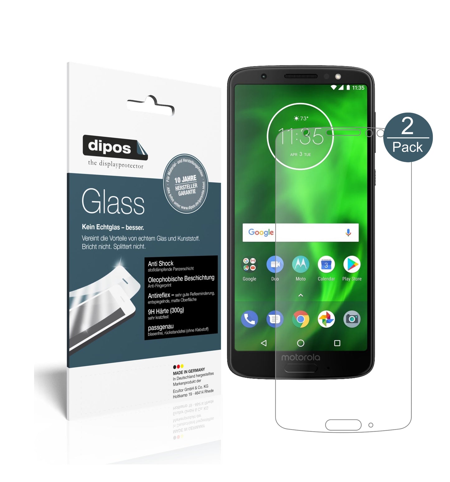 Mattes Panzerglas: Schutz vor Brüchen, Fingerabdrücken und Bildschirmblendung für Lenovo-Moto G6 Plus
