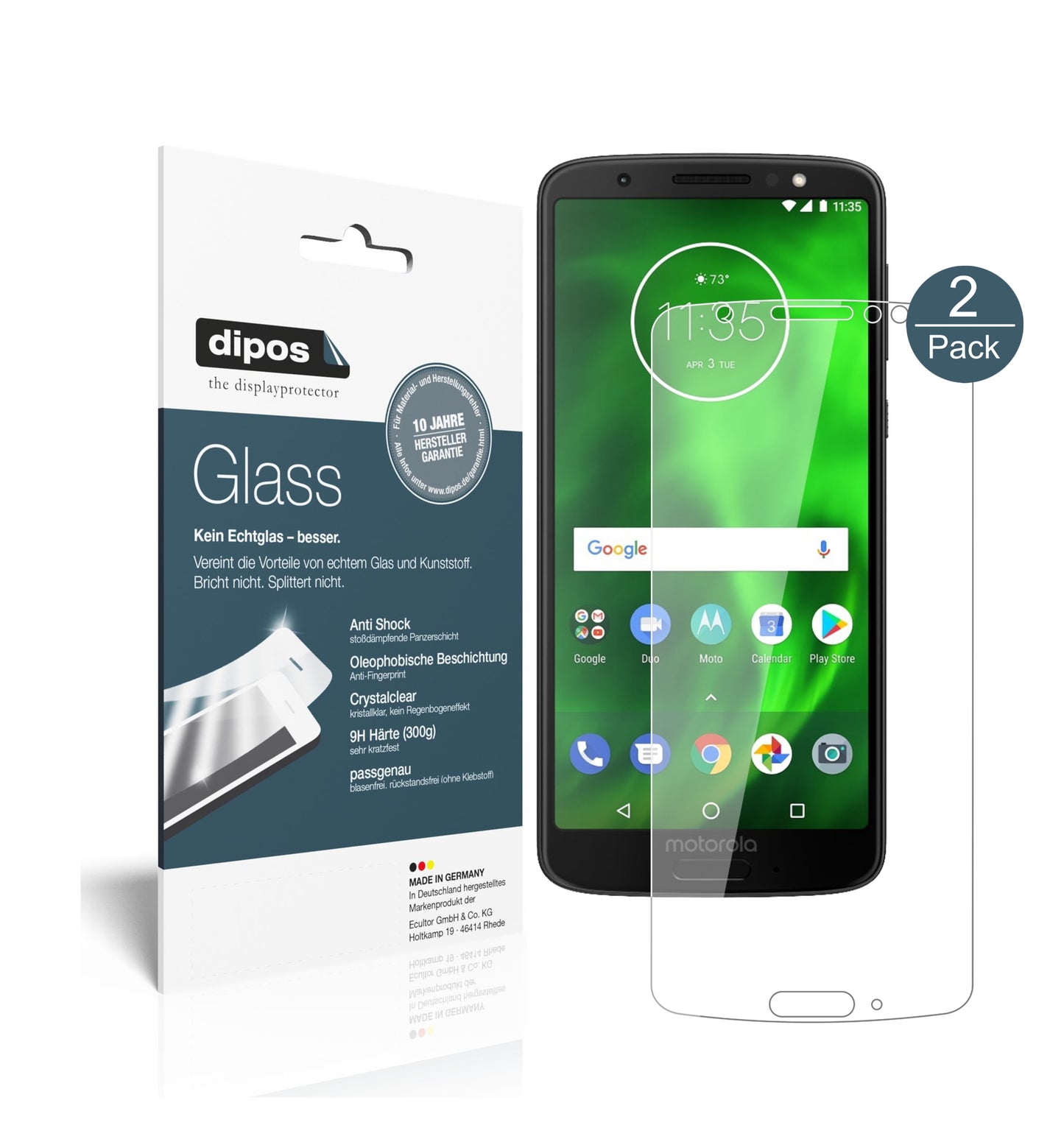 Perfekte Passform und ultimative Qualität: Unser 9H Panzerglas bietet Schutz für Lenovo-Moto G6 Plus