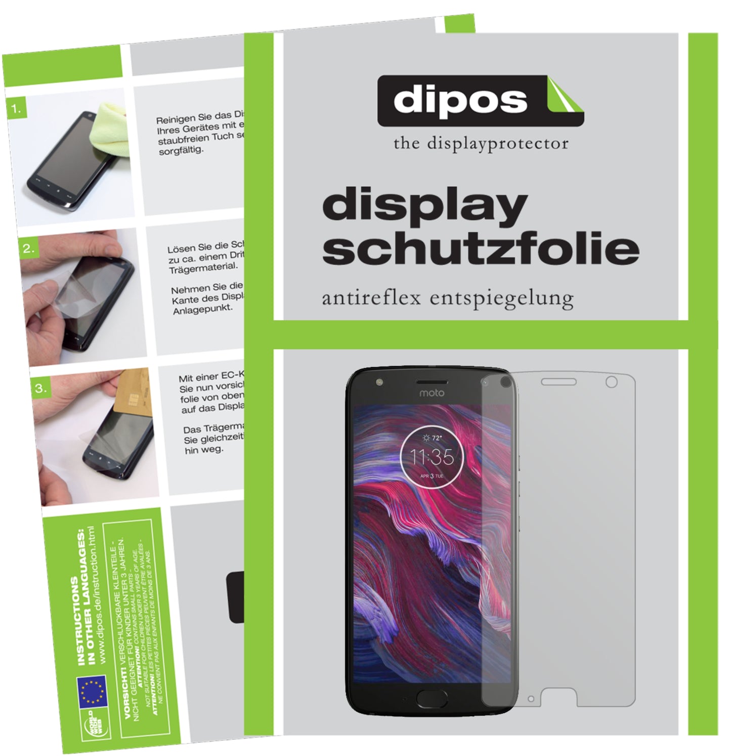 Mattes Panzerglas: Entspiegelte, dünne Folie, Fingerabdruckresistenz und Bildschirmschutz für Lenovo-Motorola Moto X4