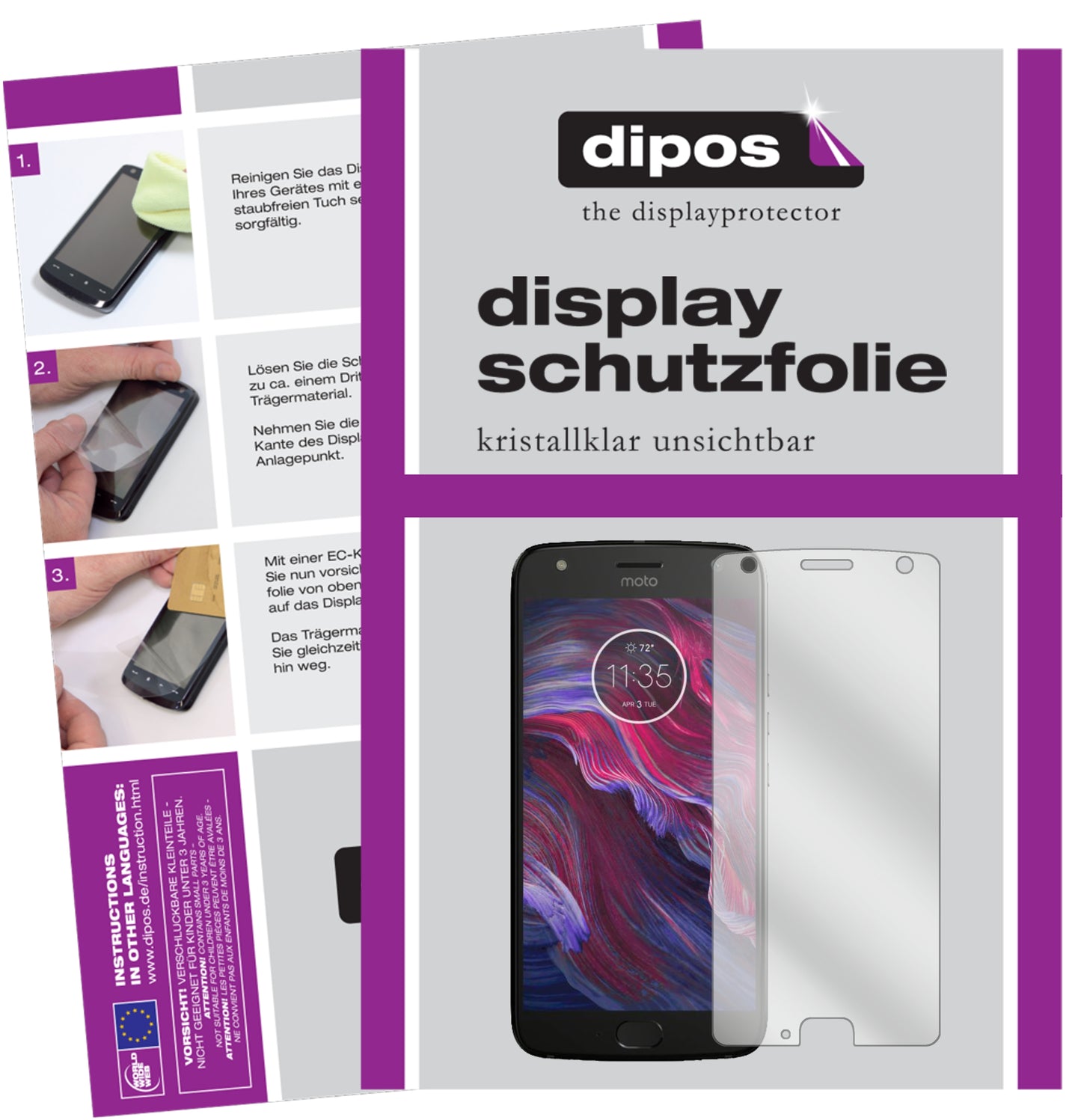 Kristallklare, dünne Schutzfolie: Kratzfest & passgenau für Lenovo-Motorola Moto X4