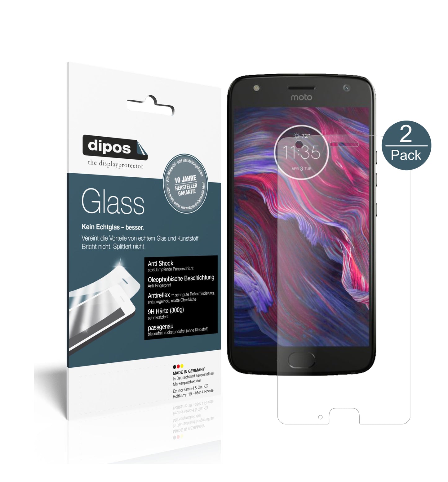 Mattes Panzerglas: Schutz vor Brüchen, Fingerabdrücken und Bildschirmblendung für Lenovo-Motorola Moto X4