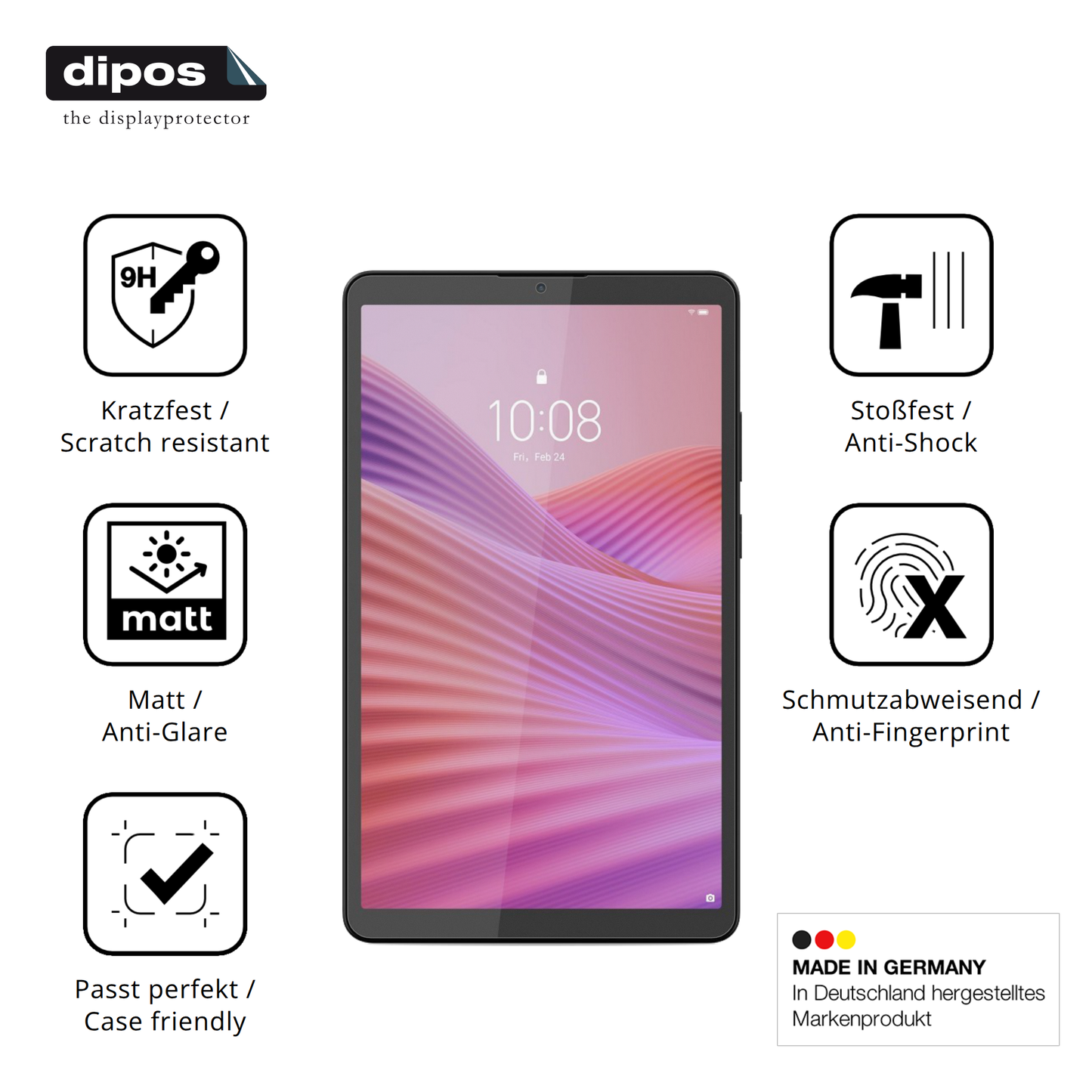 Displayschutz hergestellt in Deutschland, höchste Qualität made in Germany