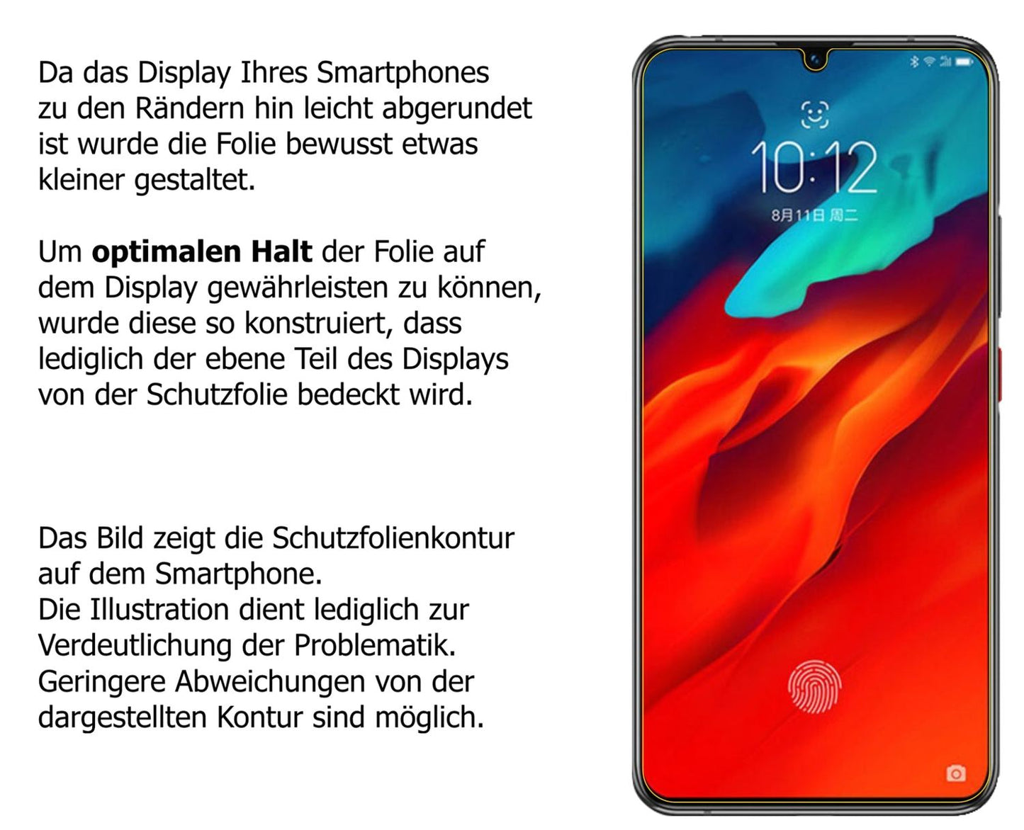 Privatsphäre-Schutz durch Sichtschutz-Folie passend zugeschnitten für Lenovo Z6 Pro Ferrari Edition