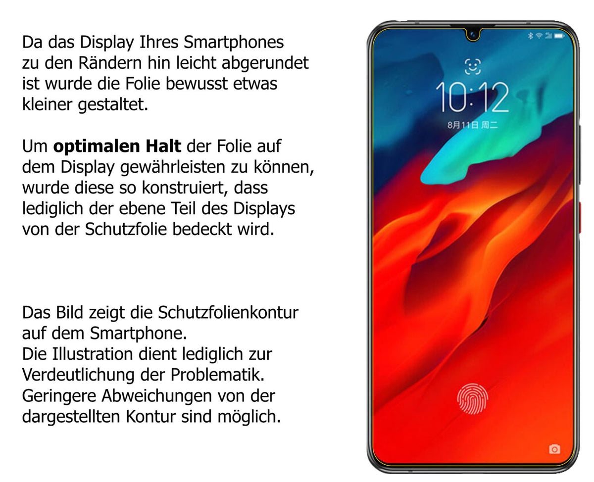 5x Schutzfolie matt für Lenovo Z6 Pro Display-Schutzfolie