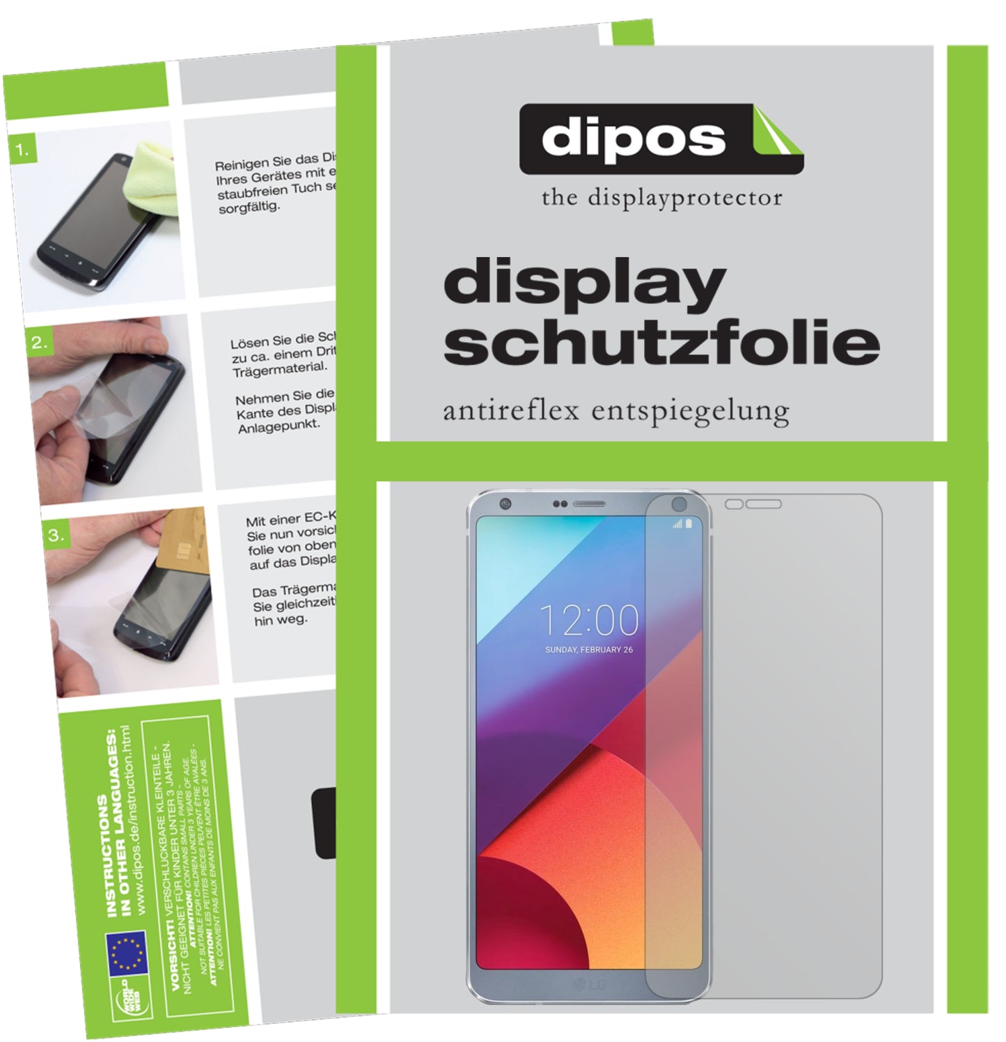 Mattes Panzerglas: Entspiegelte, dünne Folie, Fingerabdruckresistenz und Bildschirmschutz für LG-G6