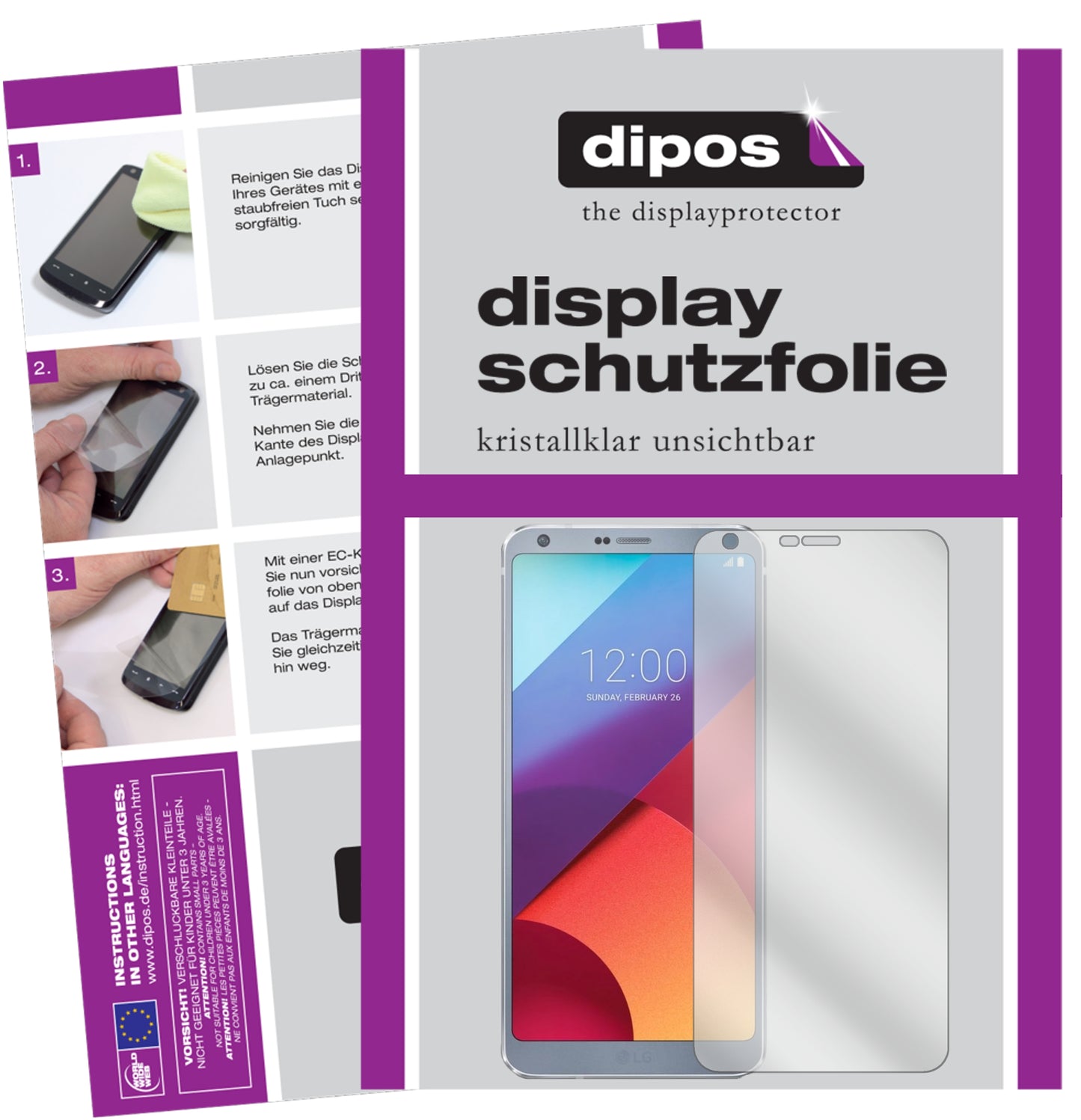 Kristallklare, dünne Schutzfolie: Kratzfest & passgenau für LG-G6
