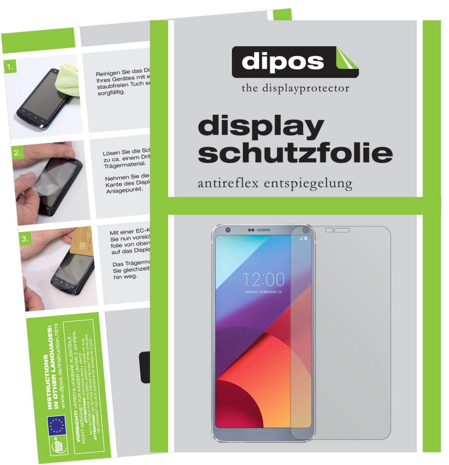 Mattes Panzerglas: Entspiegelte, dünne Folie, Fingerabdruckresistenz und Bildschirmschutz für LG-G6 Plus