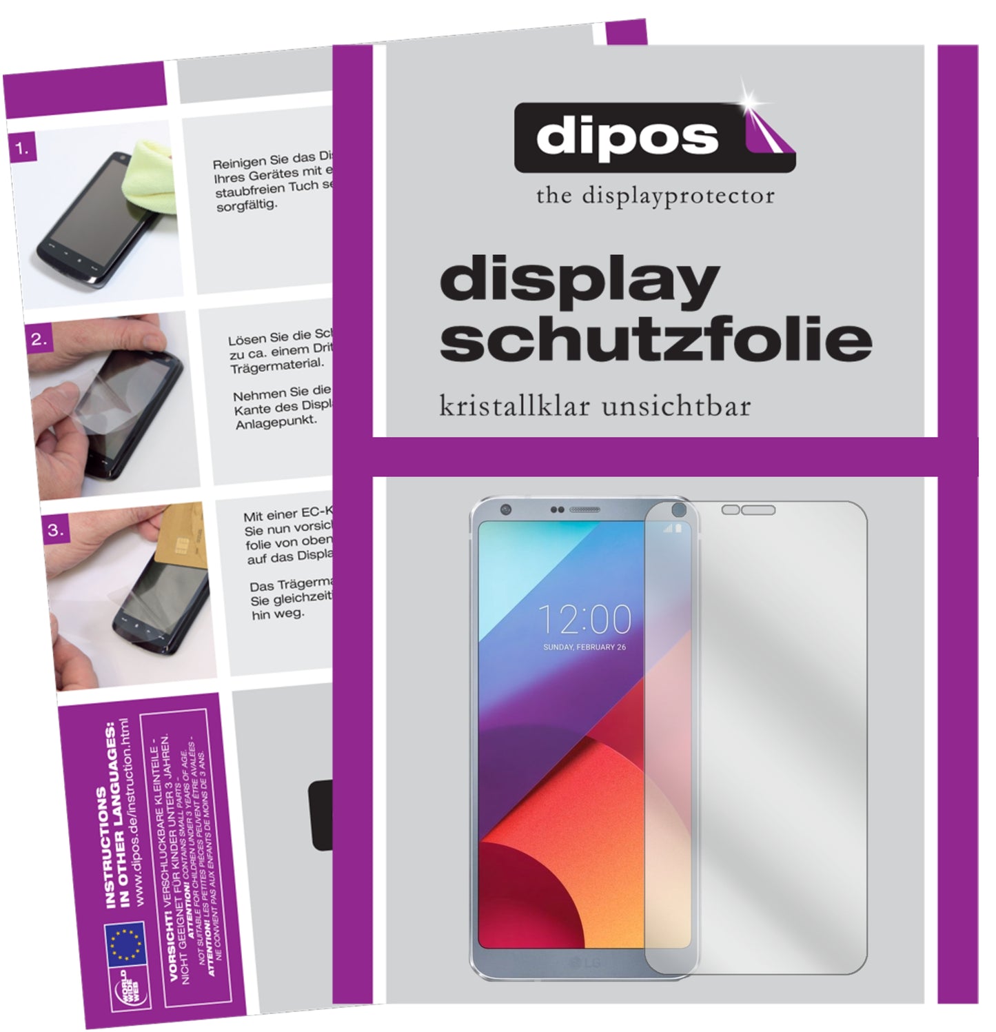 Kristallklare, dünne Schutzfolie: Kratzfest & passgenau für LG-G6 Plus
