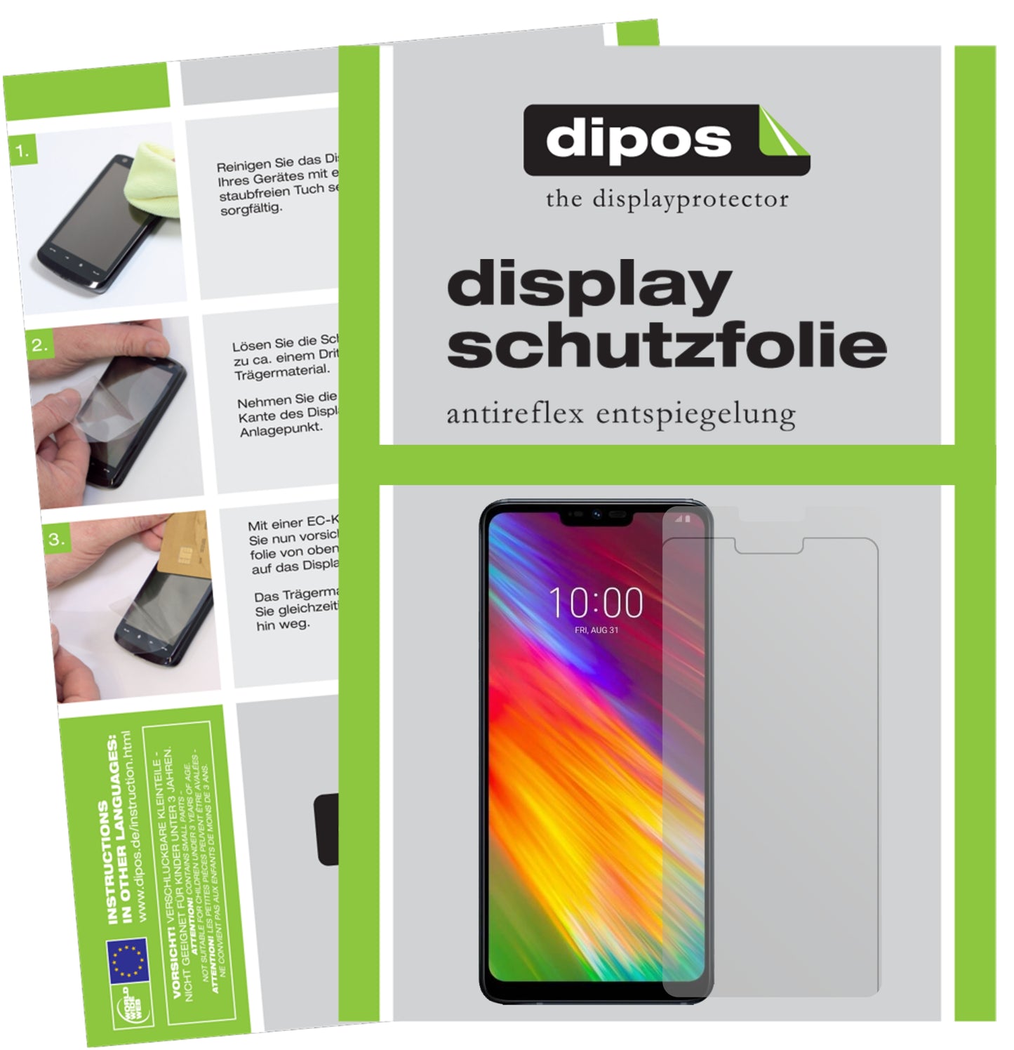 Mattes Panzerglas: Entspiegelte, dünne Folie, Fingerabdruckresistenz und Bildschirmschutz für LG-G7 One