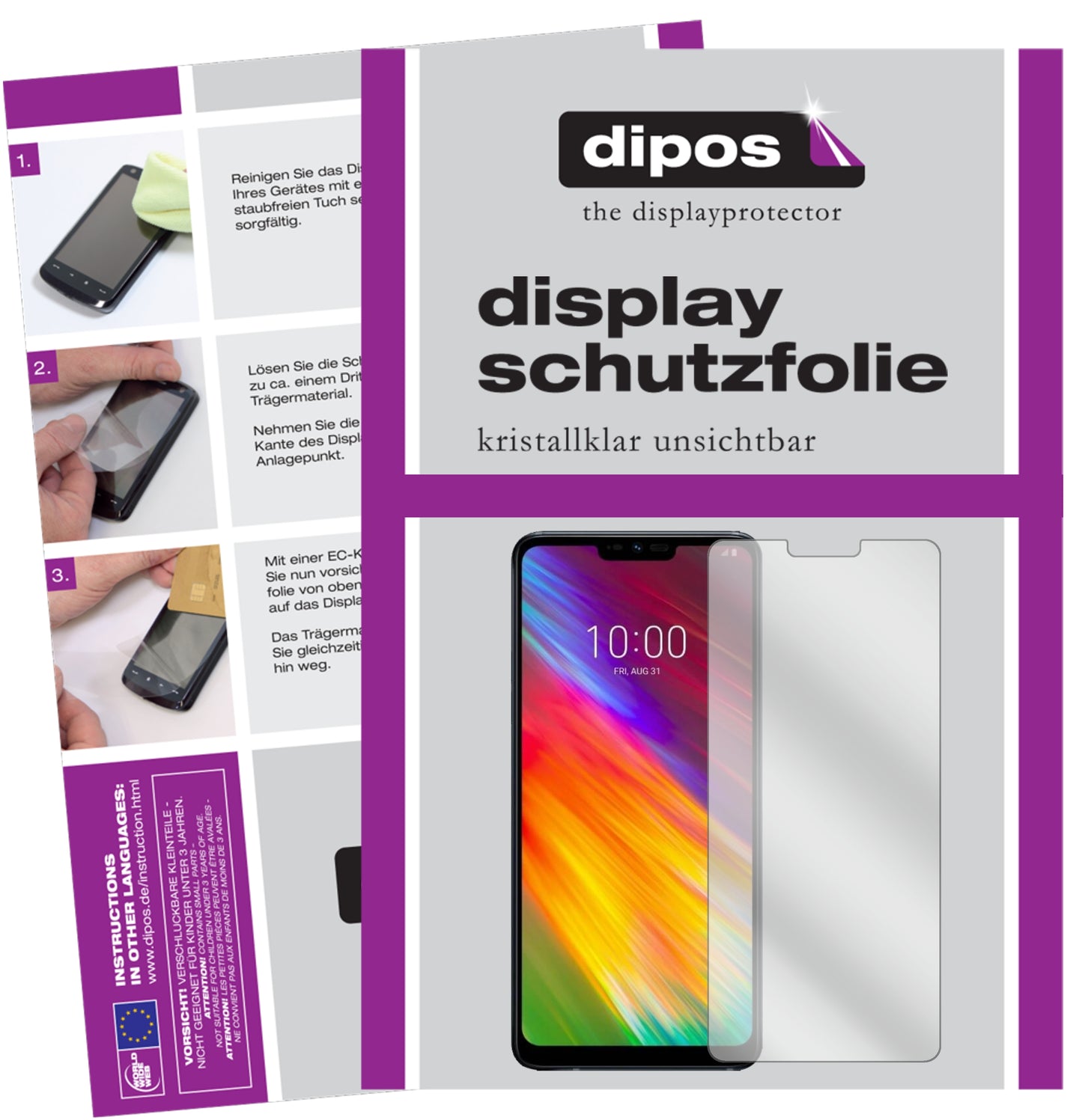 Kristallklare, dünne Schutzfolie: Kratzfest & passgenau für LG-G7 One