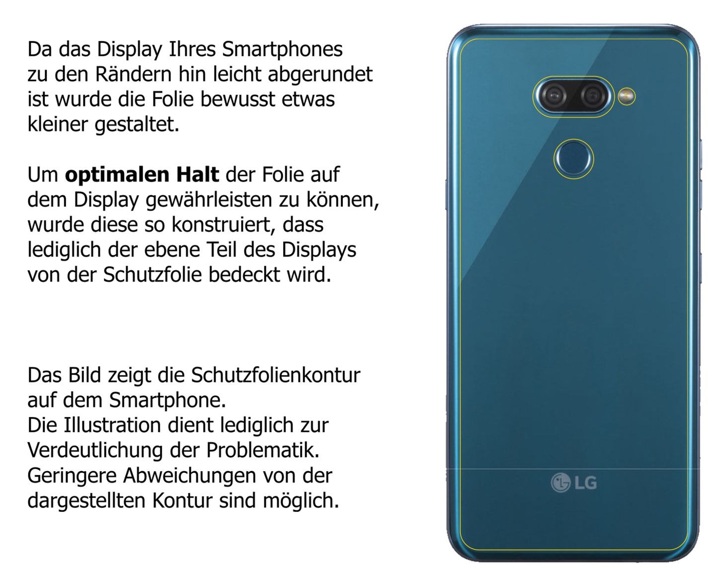 Dünne und klare Folie passend zugeschnitten für LG K50 Rückseite