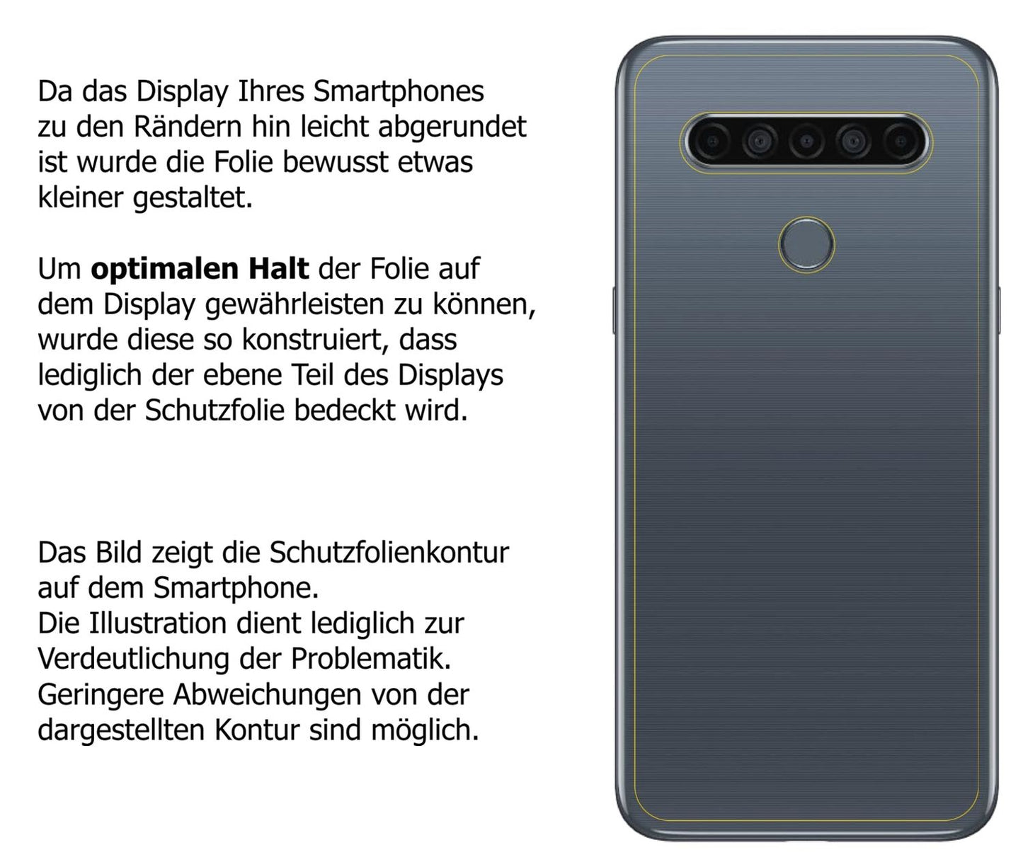 Dünne und klare Folie passend zugeschnitten für LG K61 Rückseite