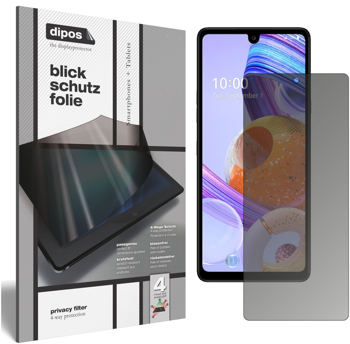 Privacy Filter: 9H Panzerglas mit Blickschutz & einfache Anbringung