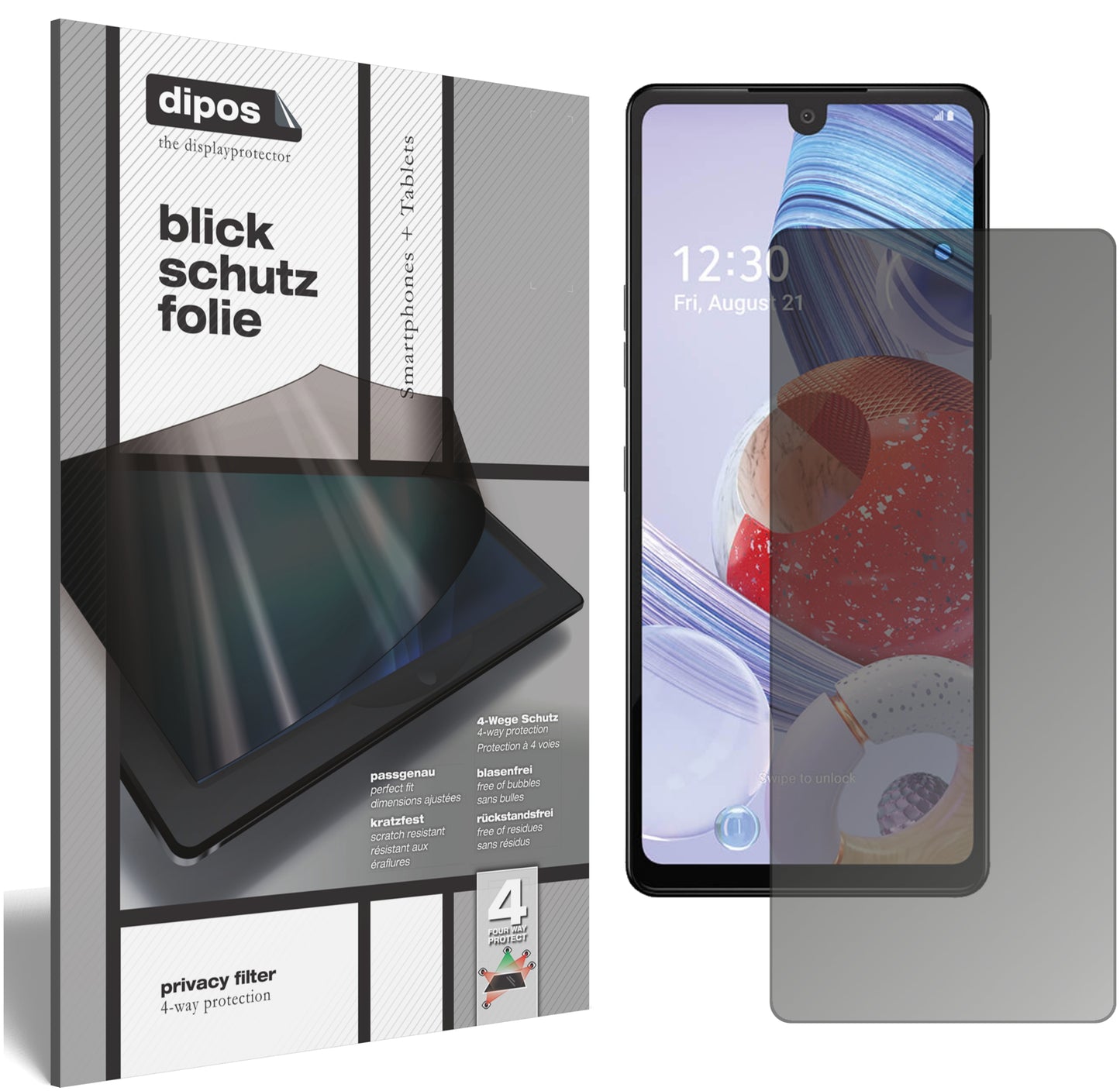 Privacy Filter: 9H Panzerglas mit Blickschutz & einfache Anbringung