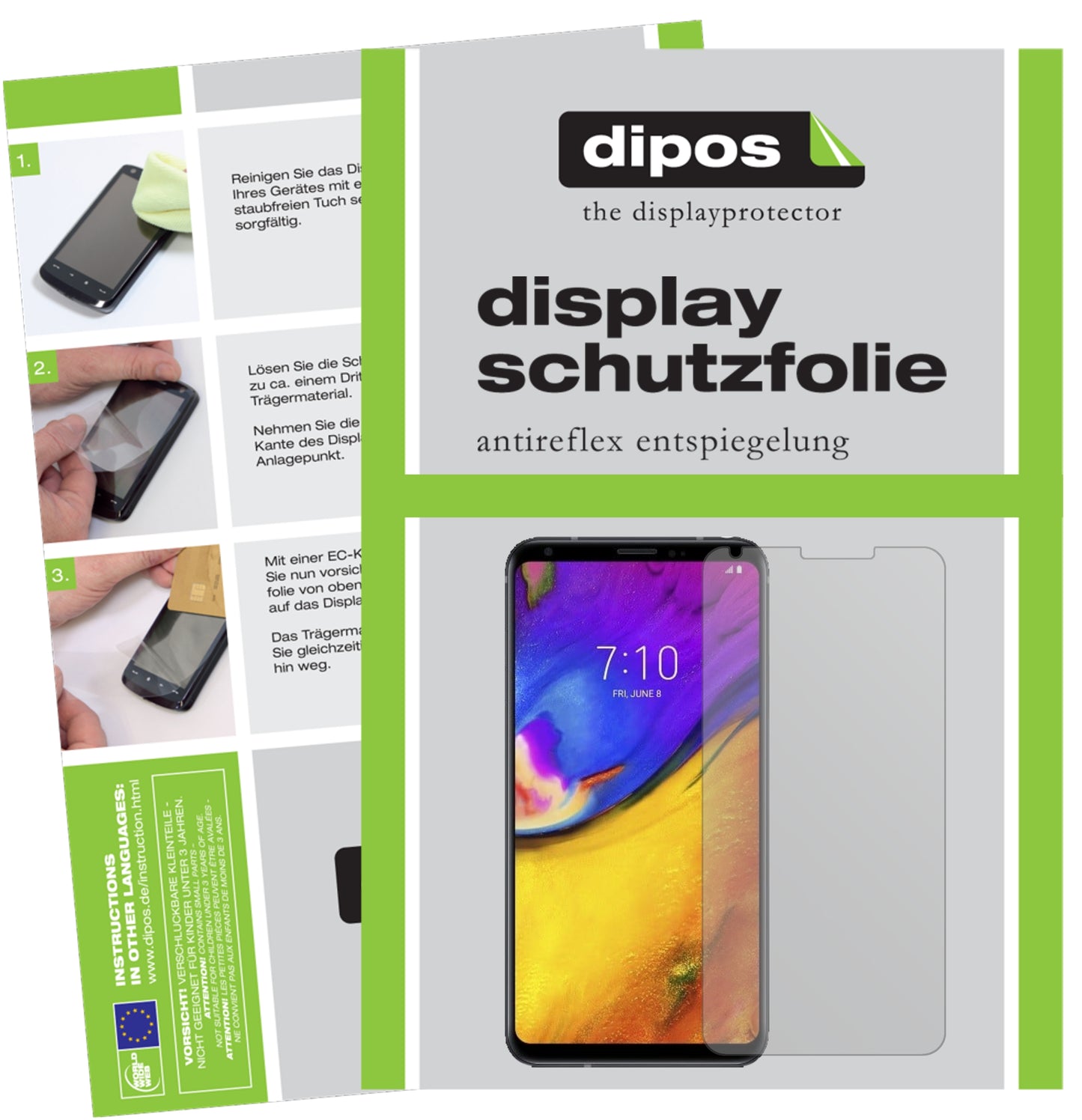 Mattes Panzerglas: Entspiegelte, dünne Folie, Fingerabdruckresistenz und Bildschirmschutz für LG-V35 ThinQ