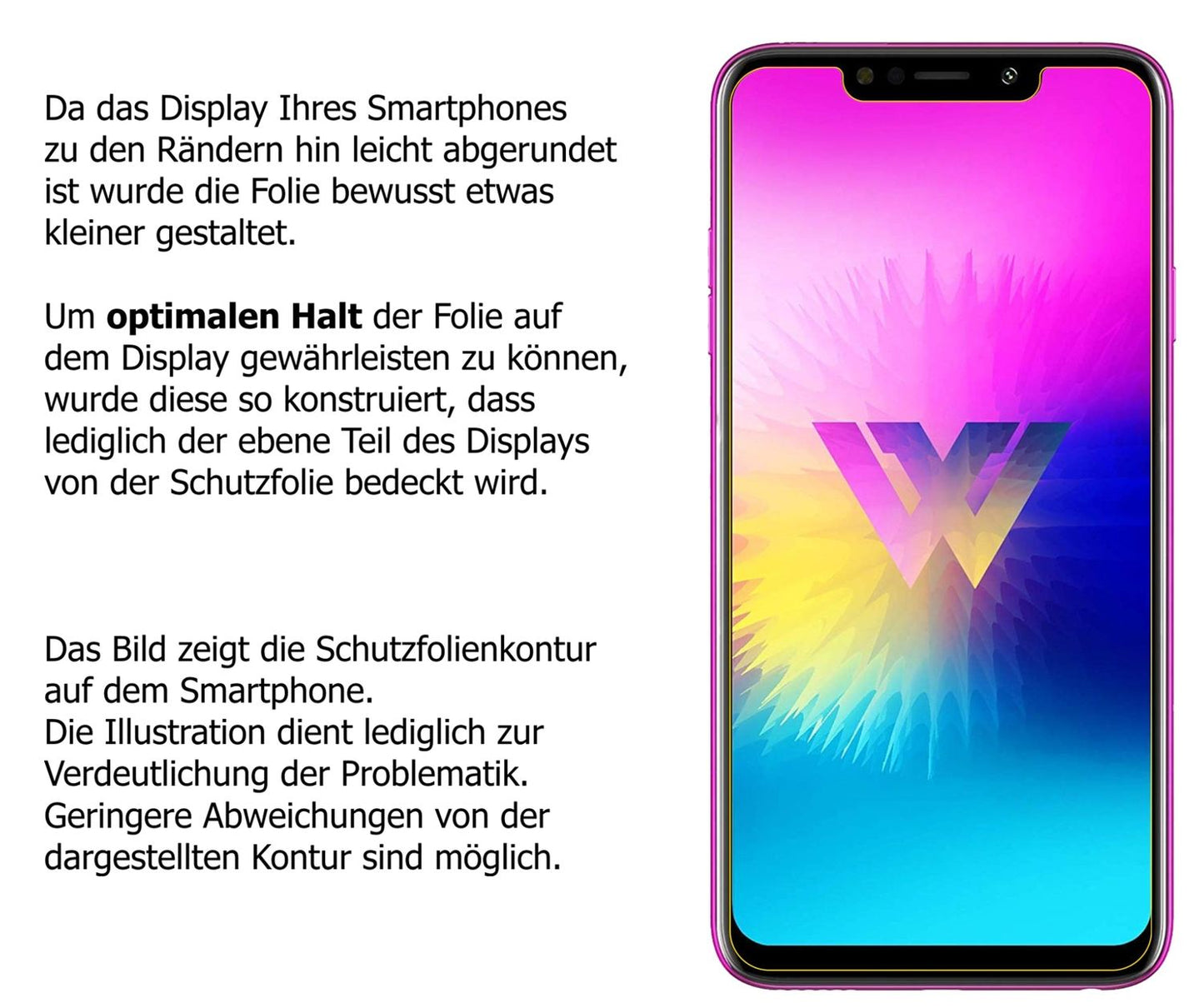 Dünne und klare Folie passend zugeschnitten für LG W10