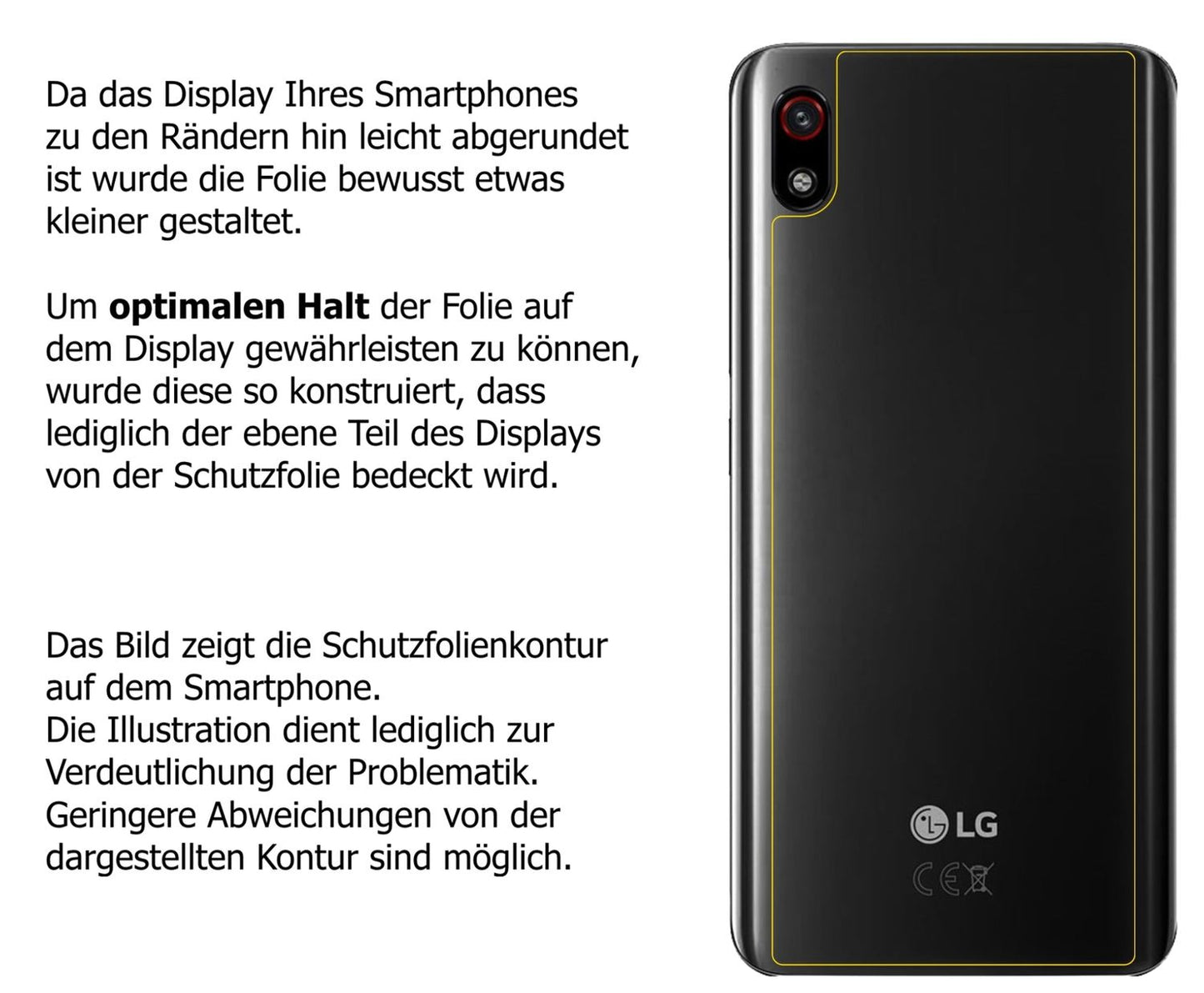 Schutzfolie mit optimaler Passform, zur Verwendung mit Hüllen geeignet