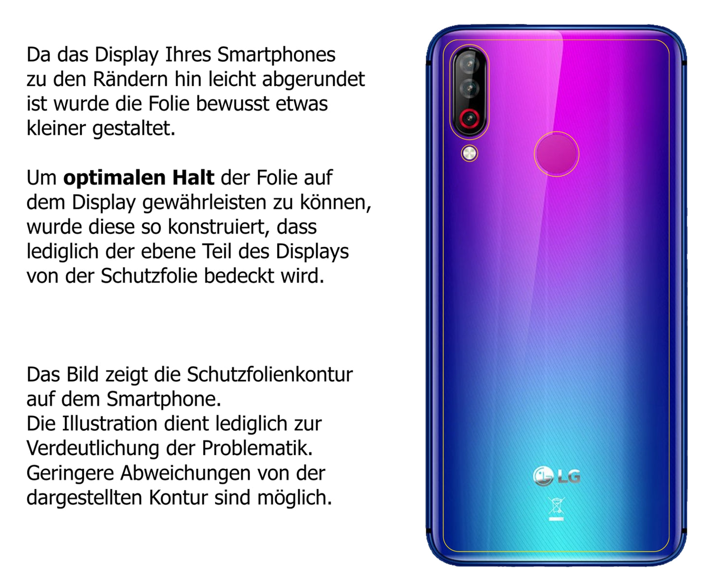 1x Schutzfolie klar für LG W30 Rückseite Display-Schutzfolie