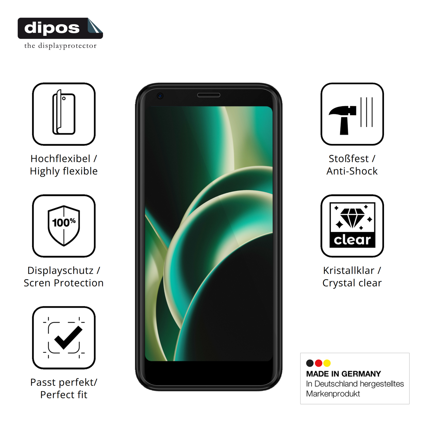 Displayschutz hergestellt in Deutschland, höchste Qualität made in Germany