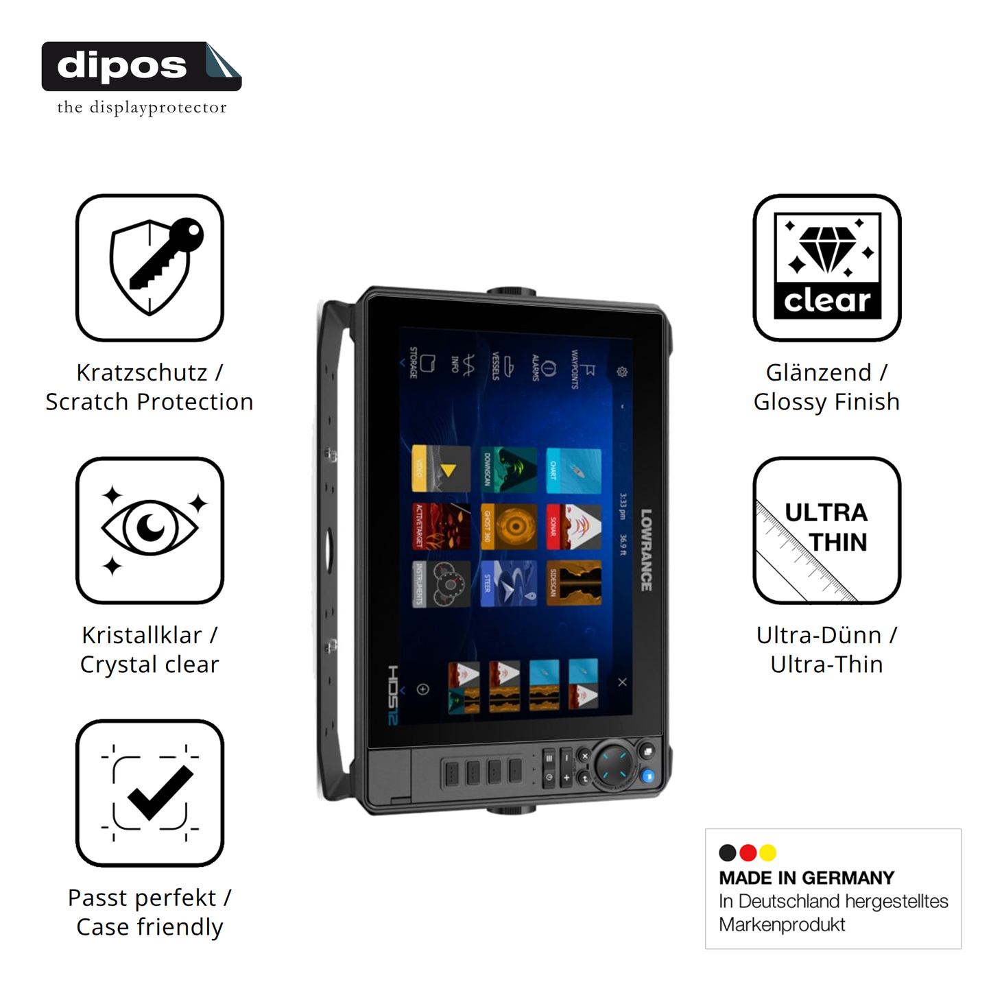 Displayschutz hergestellt in Deutschland, höchste Qualität made in Germany