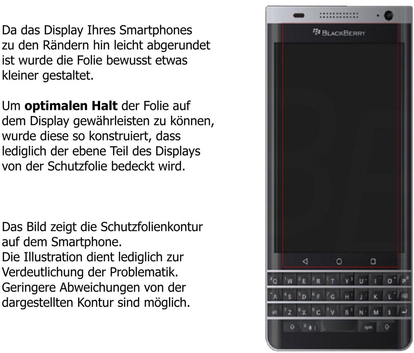 Schutzfolie mit optimaler Passform, zur Verwendung mit Hüllen geeignet