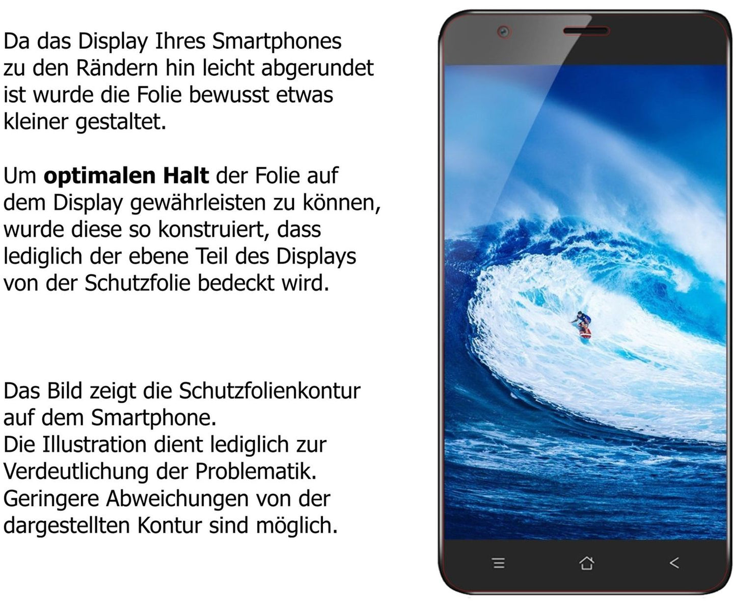 Schutzfolie mit optimaler Passform, zur Verwendung mit Hüllen geeignet