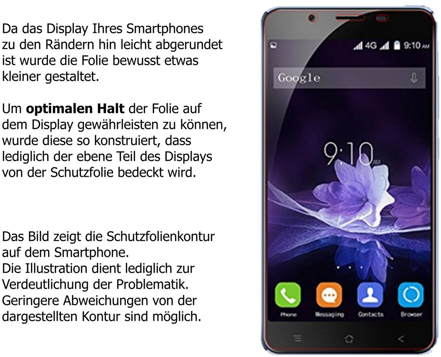Schutzfolie mit optimaler Passform, zur Verwendung mit Hüllen geeignet