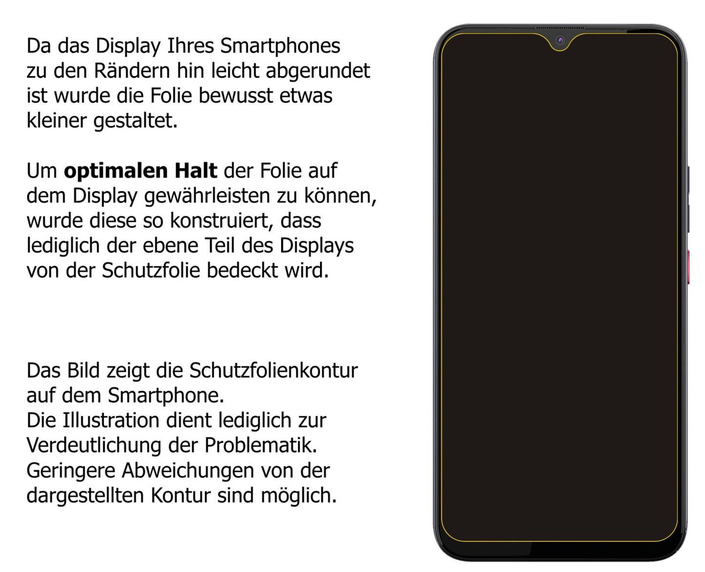 Schutzfolie mit optimaler Passform, zur Verwendung mit Hüllen geeignet