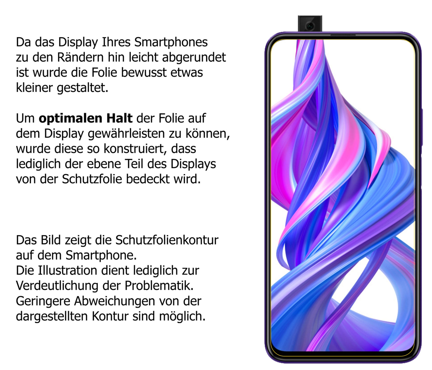 Schutzfolie mit optimaler Passform, zur Verwendung mit Hüllen geeignet
