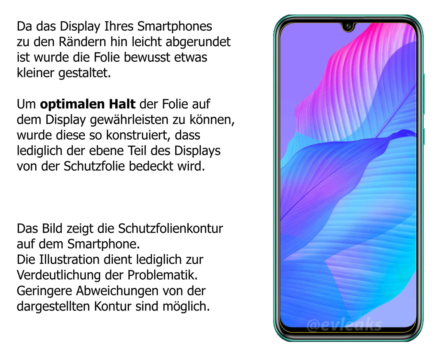 Schutzfolie mit optimaler Passform, zur Verwendung mit Hüllen geeignet