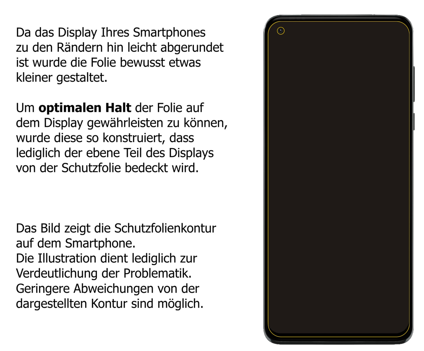 Schutzfolie mit optimaler Passform, zur Verwendung mit Hüllen geeignet