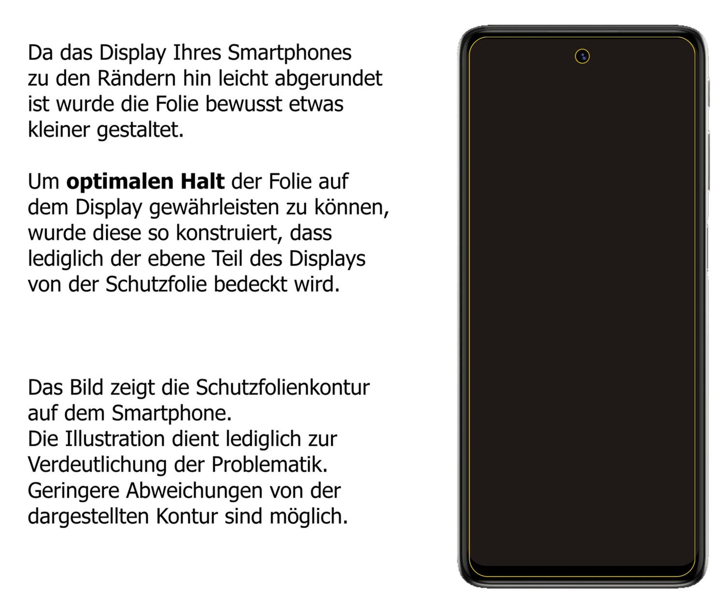 Schutzfolie mit optimaler Passform, zur Verwendung mit Hüllen geeignet