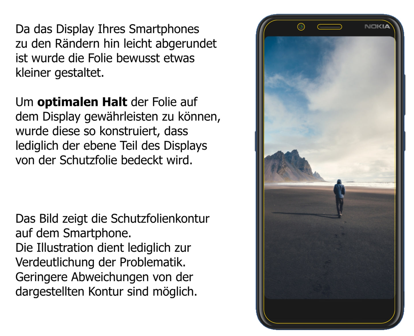 Schutzfolie mit optimaler Passform, zur Verwendung mit Hüllen geeignet