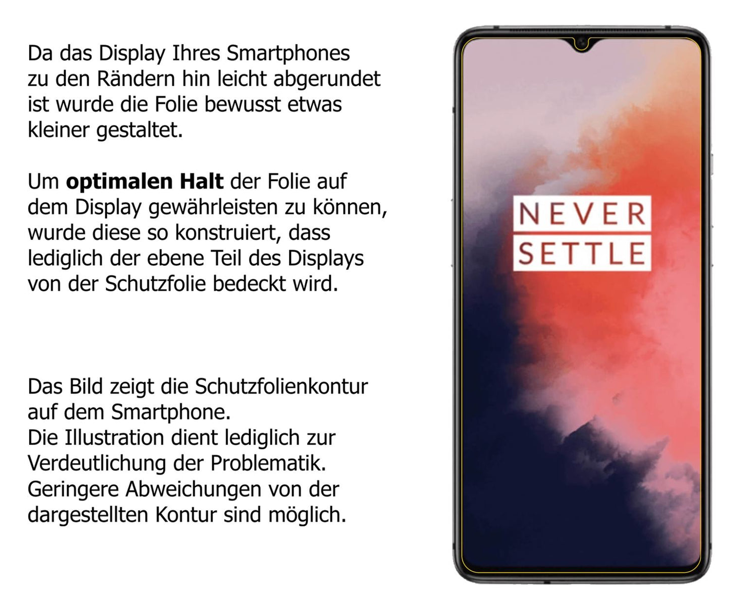 Schutzfolie mit optimaler Passform, zur Verwendung mit Hüllen geeignet
