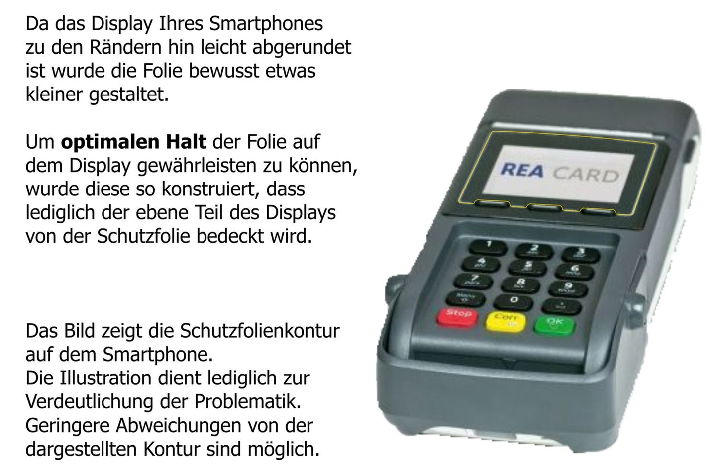 Schutzfolie mit optimaler Passform, zur Verwendung mit Hüllen geeignet