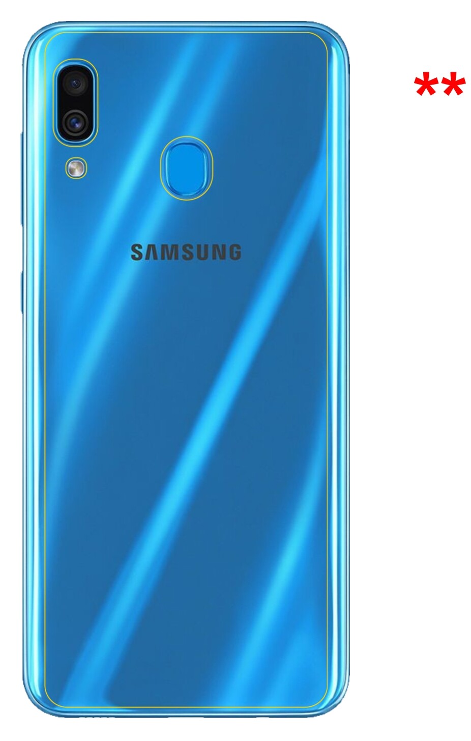 Dünne und klare Folie passend zugeschnitten für Samsung Galaxy A30 Rückseite