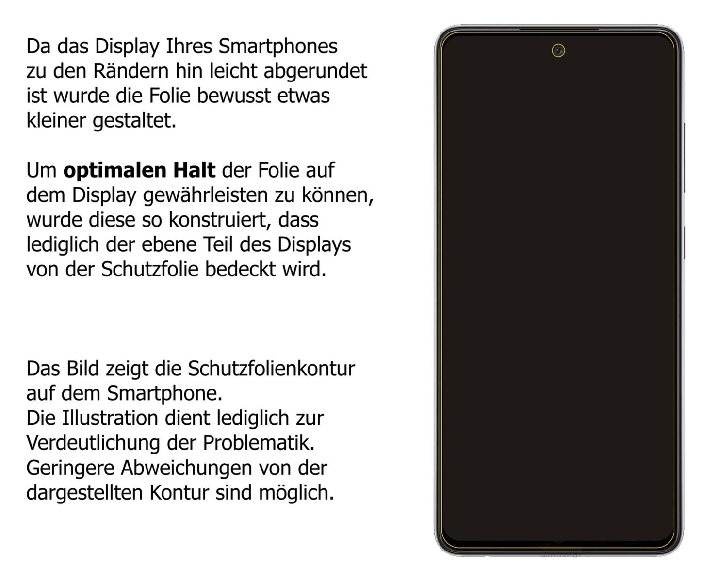 Schutzfolie mit optimaler Passform, zur Verwendung mit Hüllen geeignet