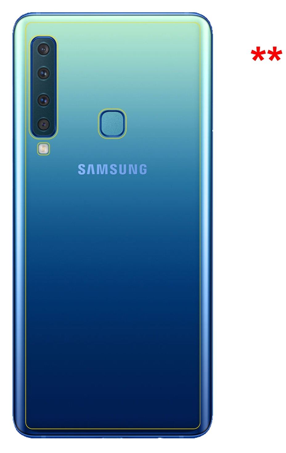 Dünne und klare Folie passend zugeschnitten für Samsung Galaxy A9 (2018) Rückseite