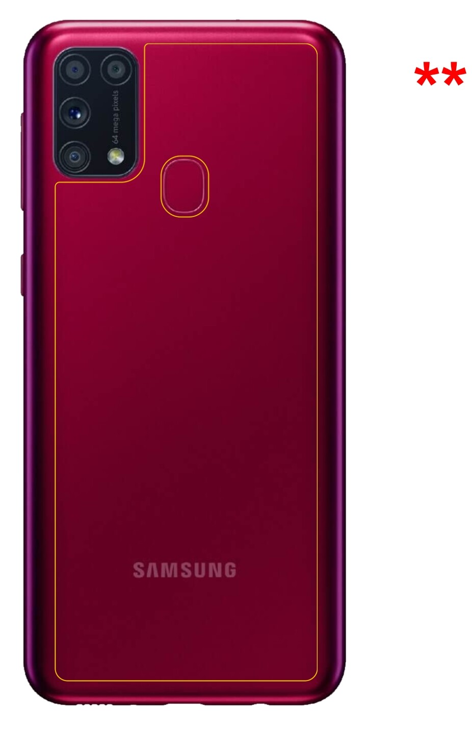 dipos Displayschutz für Samsung Galaxy M31s Rückseite, transparente Oberfläche, perfekte Passform auch für die Rundungen