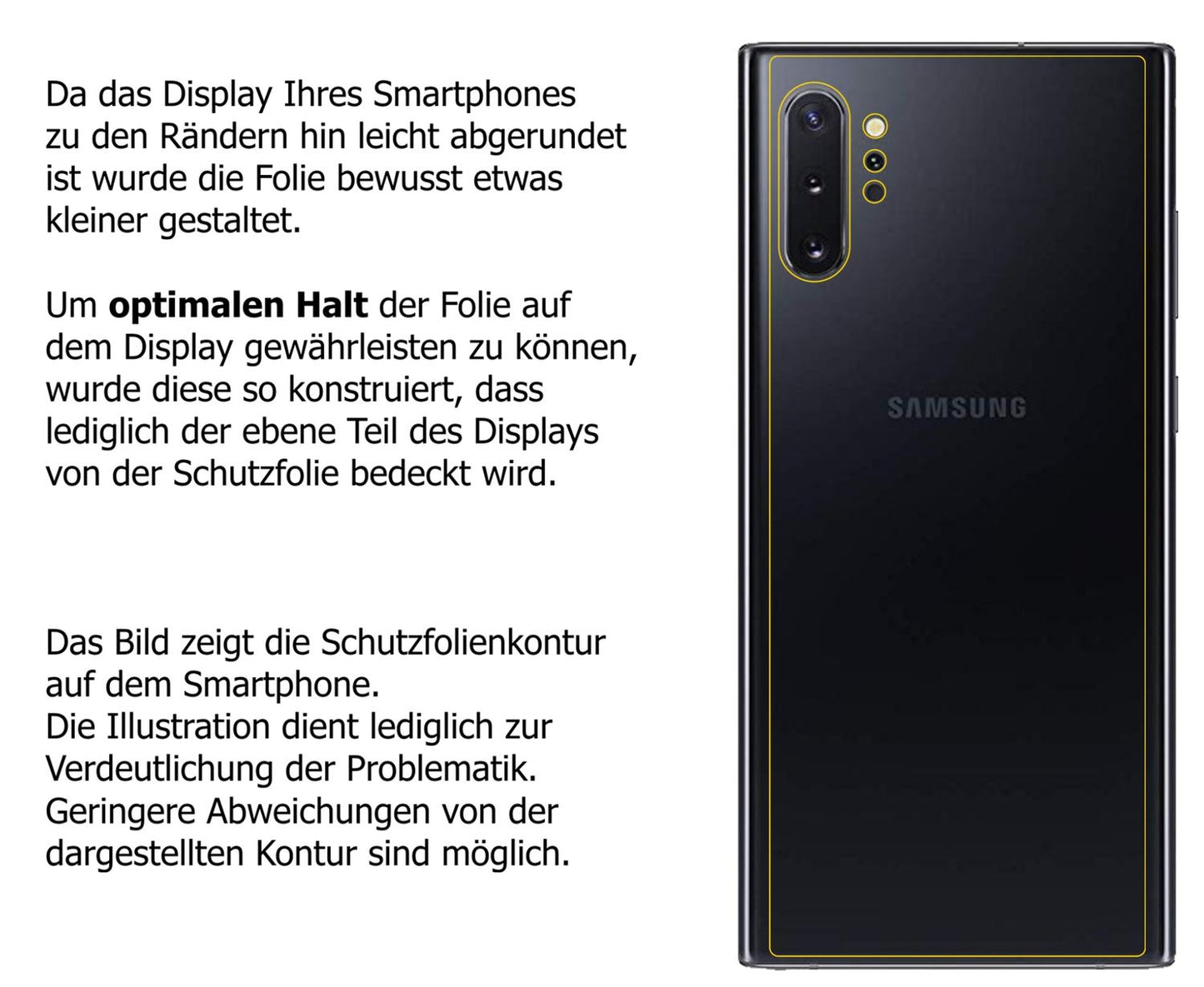 Schutzfolie mit optimaler Passform, zur Verwendung mit Hüllen geeignet