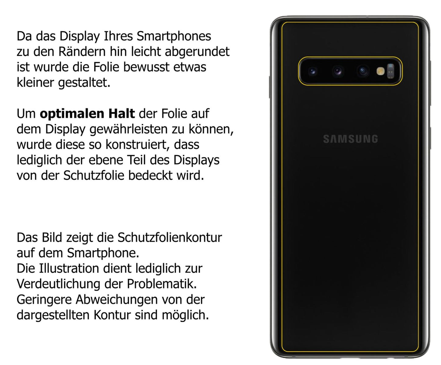 Schutzfolie mit optimaler Passform, zur Verwendung mit Hüllen geeignet