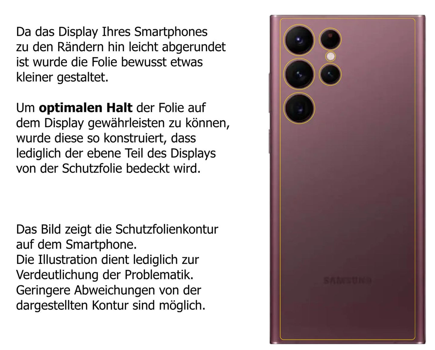 Schutzfolie mit optimaler Passform, zur Verwendung mit Hüllen geeignet